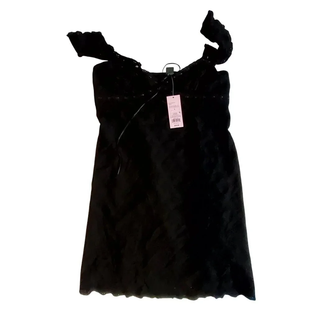 Wild Fable Off-The-Shoulder Black Lace Dress With Lining & Tags lace design - Picture 1 of 12